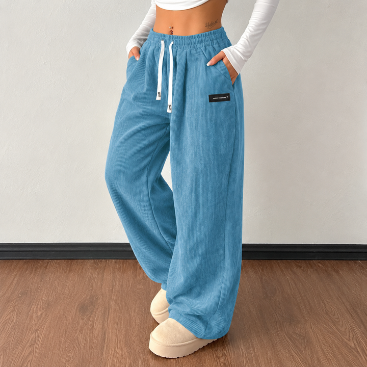 Loravie | Drawstring Wide-Leg Corduroy Pants