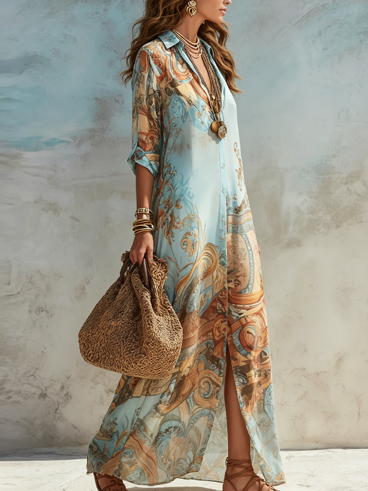 Luxury Printed Maxi Dress