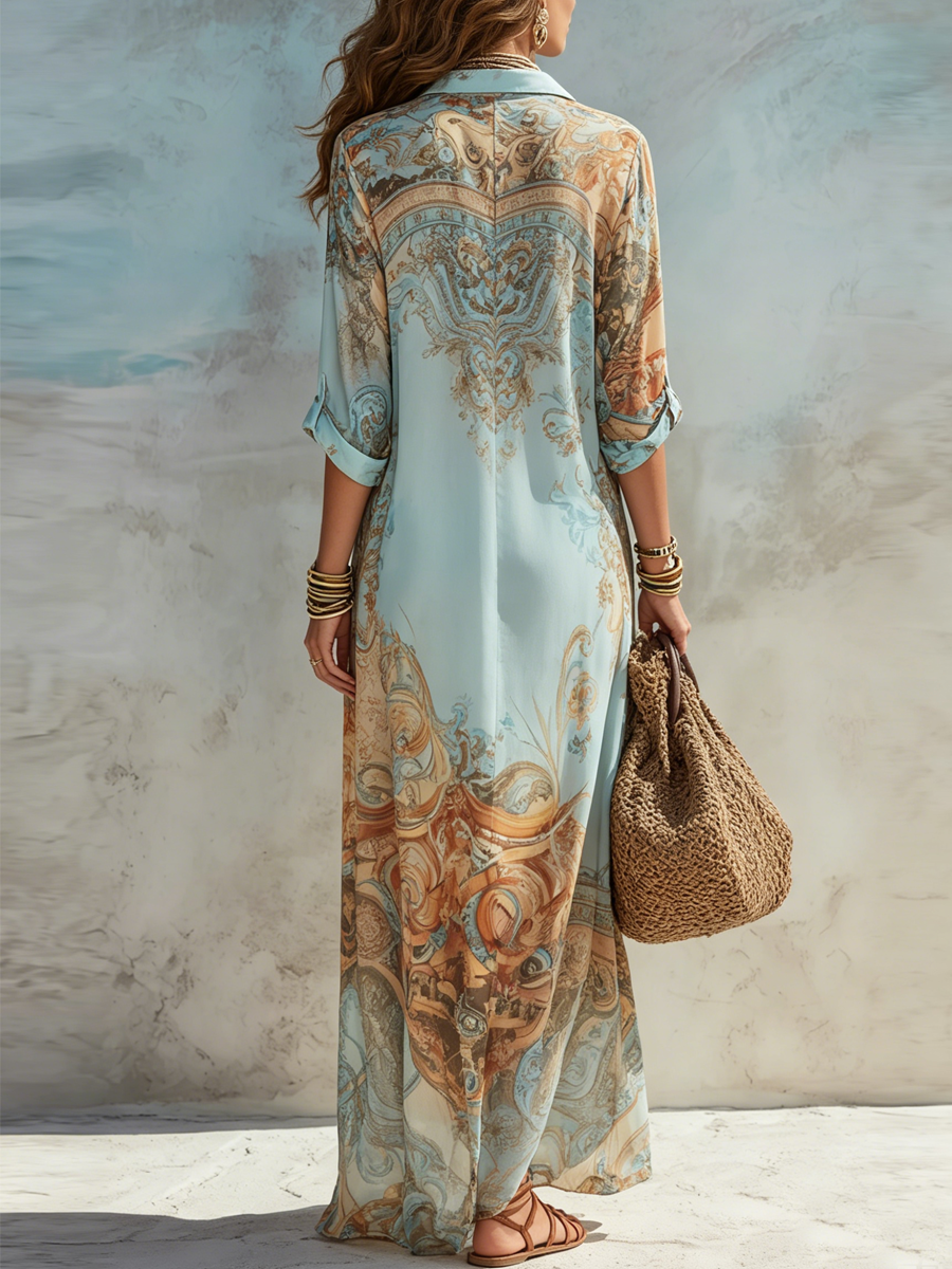 Luxury Printed Maxi Dress