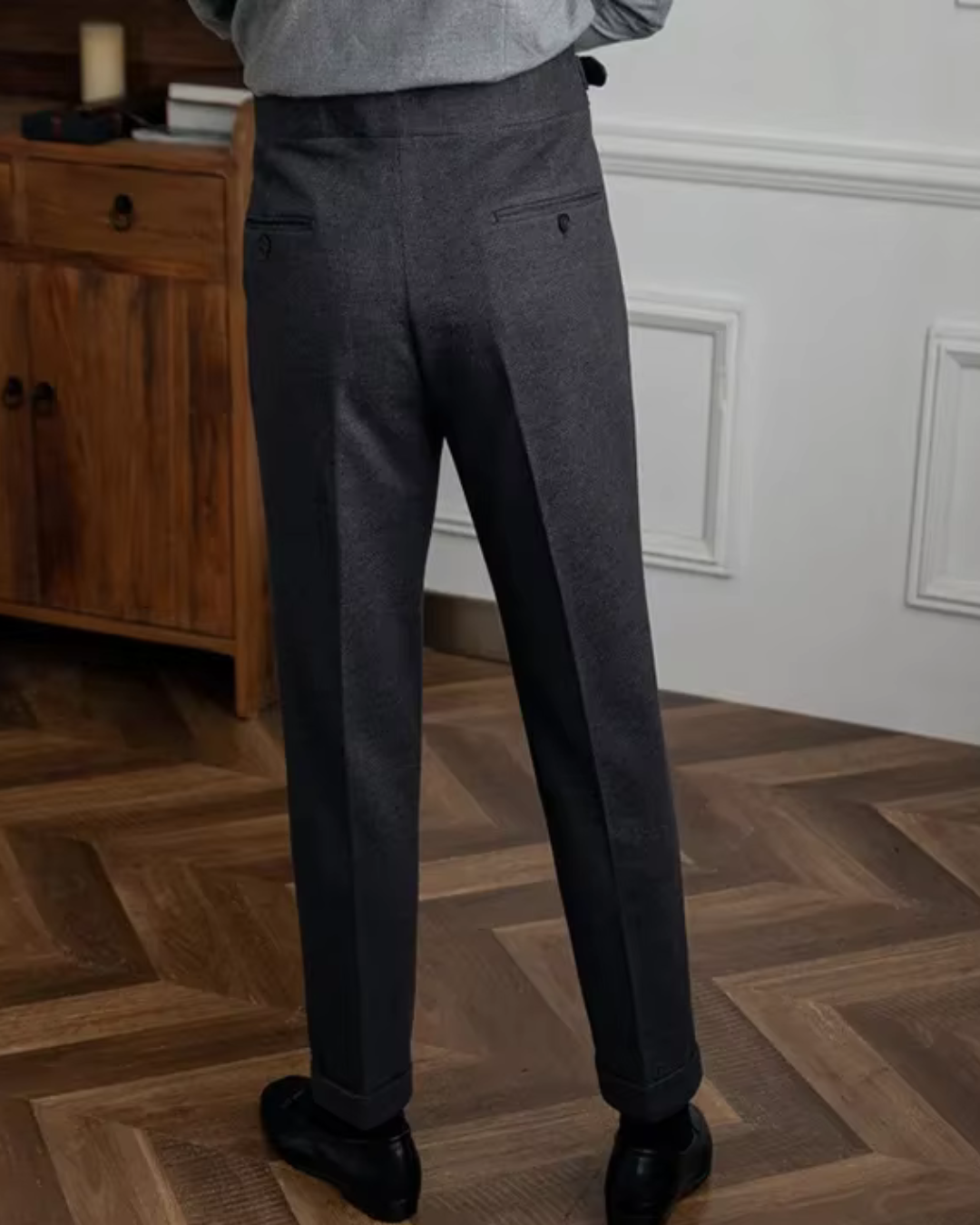 Men's Tailored Trousers Slim Fit Classic Styling Versatile Everyday Wear