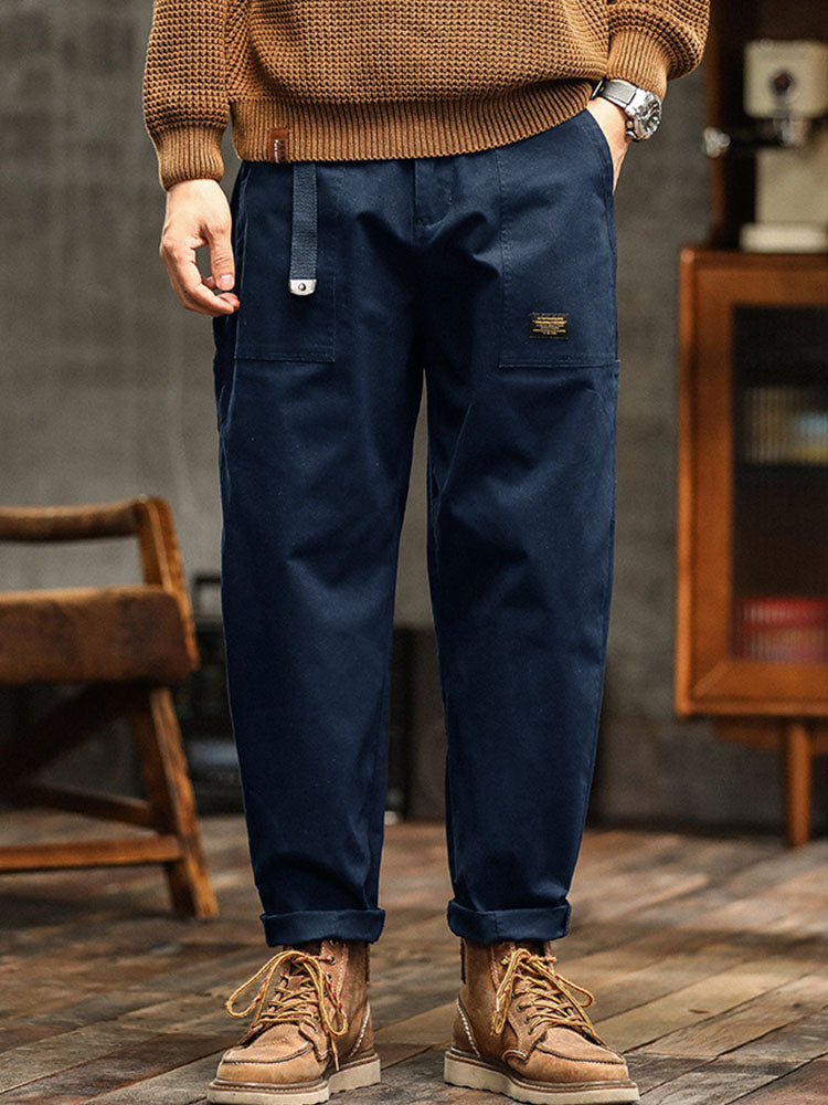 Men's Utility Trousers Vintage Multi-Pocket Cargo Straight Leg Casual Workwear Streetwear Everyday Tapered Rufus