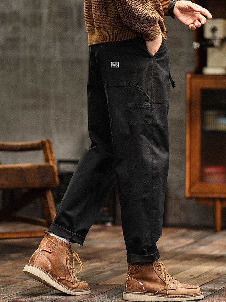 Men's Utility Trousers Vintage Multi-Pocket Cargo Straight Leg Casual Workwear Streetwear Everyday Tapered Rufus