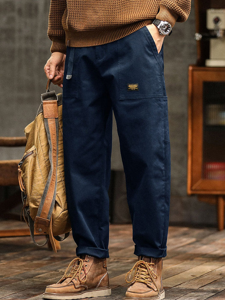 Men's Utility Trousers Vintage Multi-Pocket Cargo Straight Leg Casual Workwear Streetwear Everyday Tapered Rufus