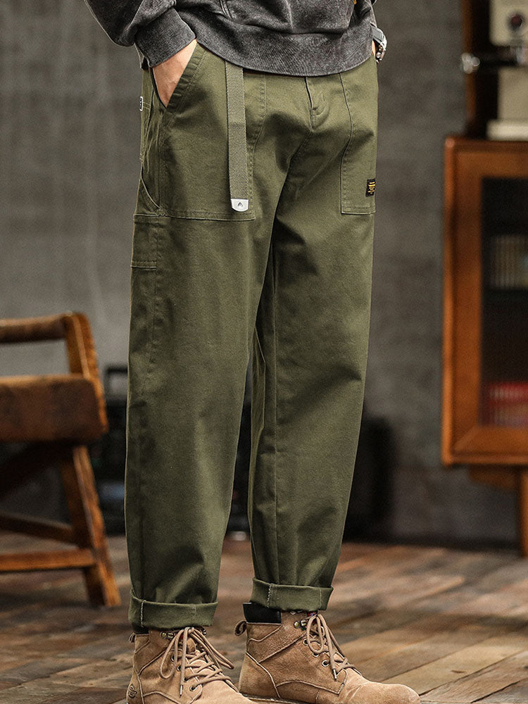 Men's Utility Trousers Vintage Multi-Pocket Cargo Straight Leg Casual Workwear Streetwear Everyday Tapered Rufus