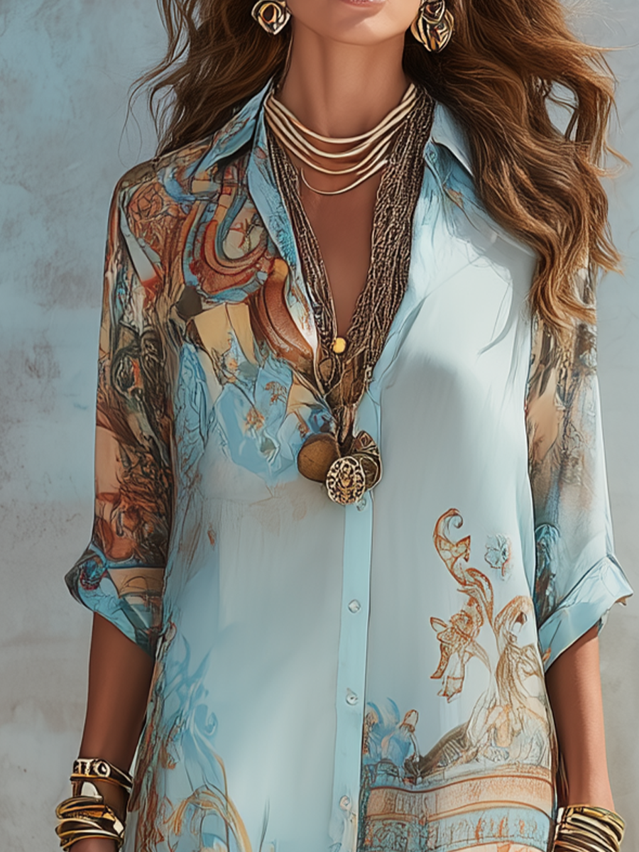 Luxury Printed Maxi Dress