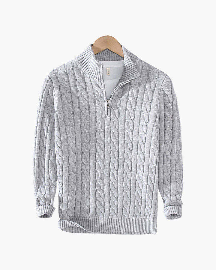 Men's Half-Zip Sweater Knitted Ribbed Pullover Classic Casual Smart-Casual Layering Everyday Warm Versatile Bramford