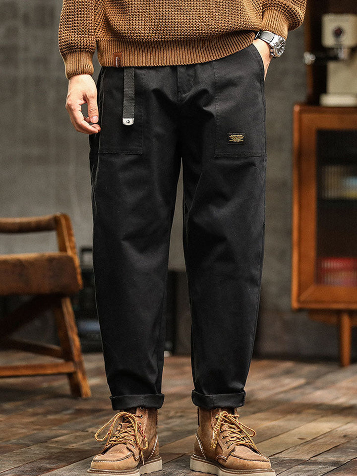 Men's Utility Trousers Vintage Multi-Pocket Cargo Straight Leg Casual Workwear Streetwear Everyday Tapered Rufus