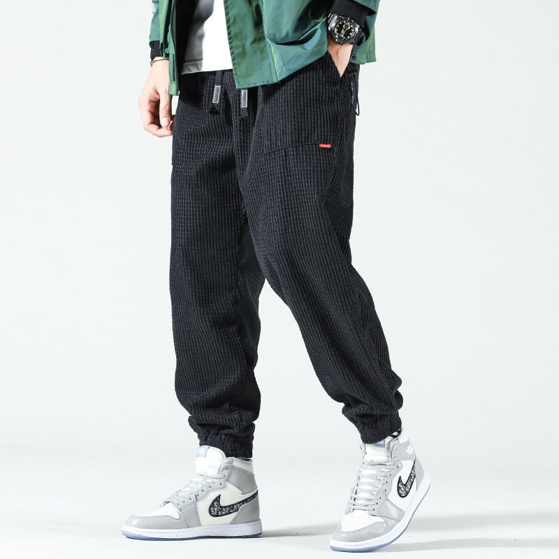 Men's Tapered Trousers Loose Fit Drawstring Elastic Waist Casual Summer Everyday Relaxed Lounge Kai