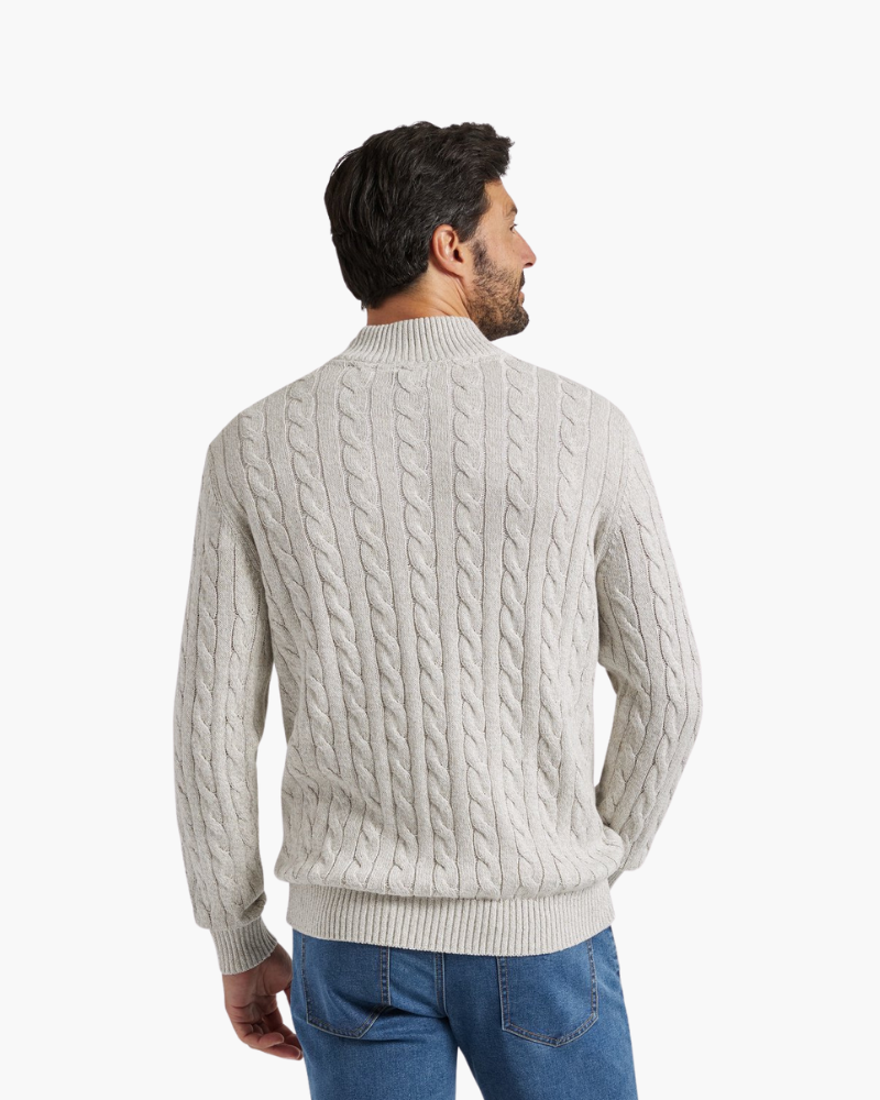 Men's Half-Zip Sweater Knitted Ribbed Pullover Classic Casual Smart-Casual Layering Everyday Warm Versatile Bramford