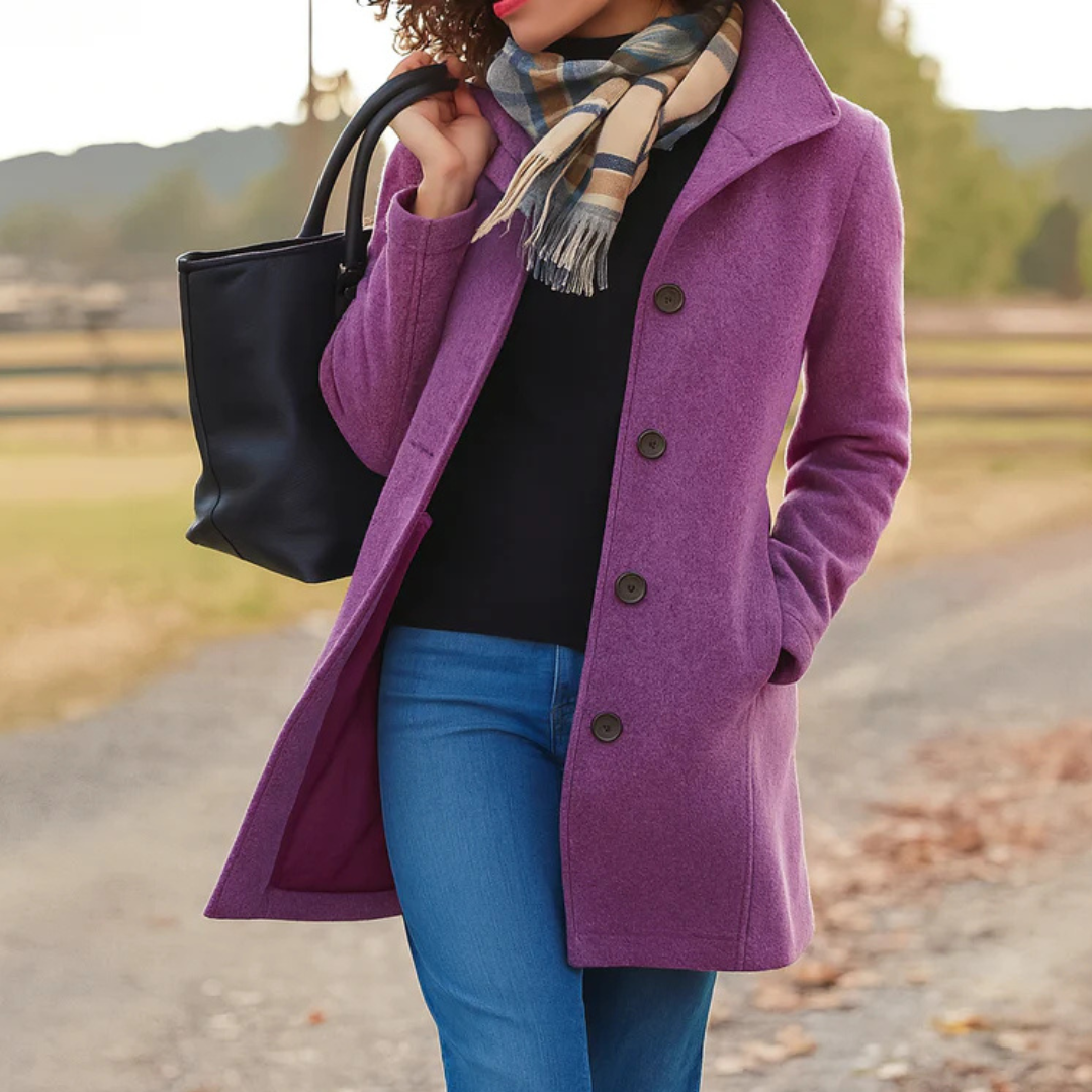 Elvianne | Premium Wool Buttoned Trench Coat