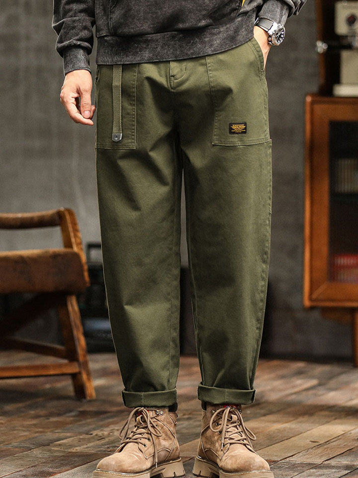 Men's Utility Trousers Vintage Multi-Pocket Cargo Straight Leg Casual Workwear Streetwear Everyday Tapered Rufus