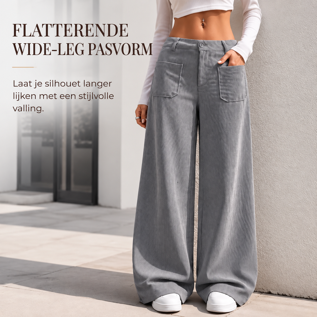 Aurevina | Chic Wide-Leg Trousers with Convenient Pockets