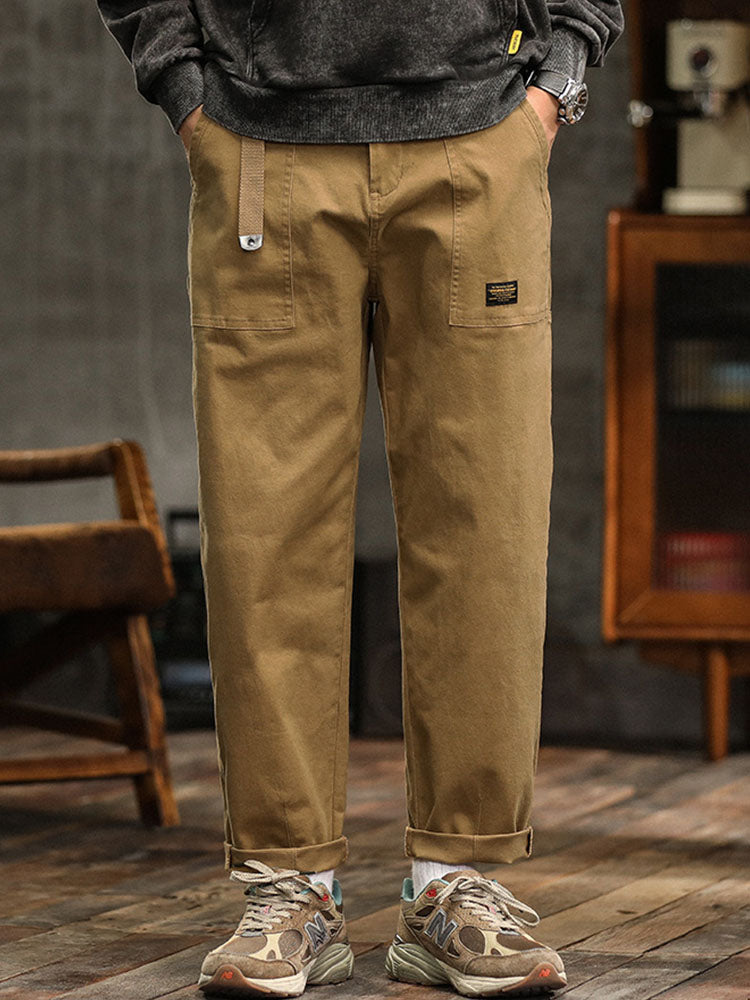 Men's Utility Trousers Vintage Multi-Pocket Cargo Straight Leg Casual Workwear Streetwear Everyday Tapered Rufus
