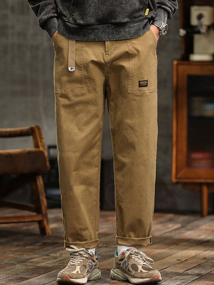 Men's Utility Trousers Vintage Multi-Pocket Cargo Straight Leg Casual Workwear Streetwear Everyday Tapered Rufus