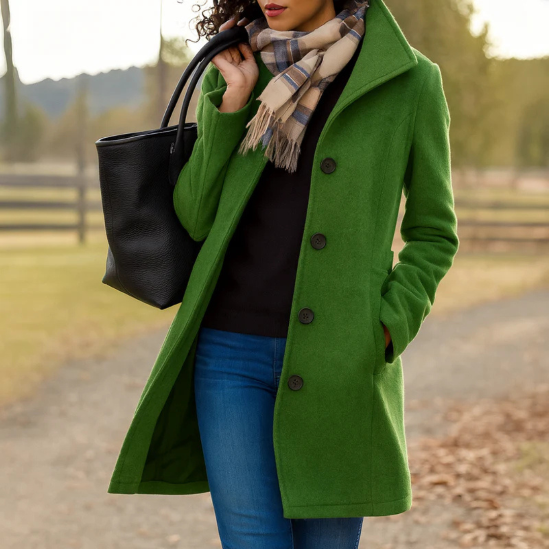 Elvianne | Premium Wool Buttoned Trench Coat