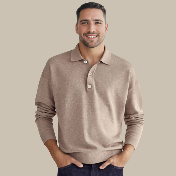 Men's Polo Sweater Knitted Collared Ribbed Classic Fit Casual Smart-Casual Layering Everyday Warm Versatile