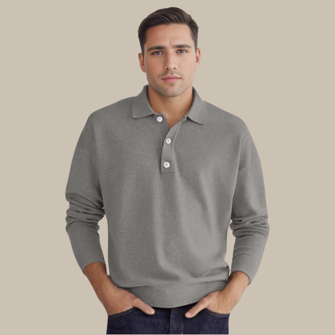 Men's Polo Sweater Knitted Collared Ribbed Classic Fit Casual Smart-Casual Layering Everyday Warm Versatile