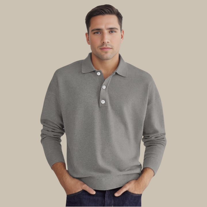 Men's Polo Sweater Knitted Collared Ribbed Classic Fit Casual Smart-Casual Layering Everyday Warm Versatile