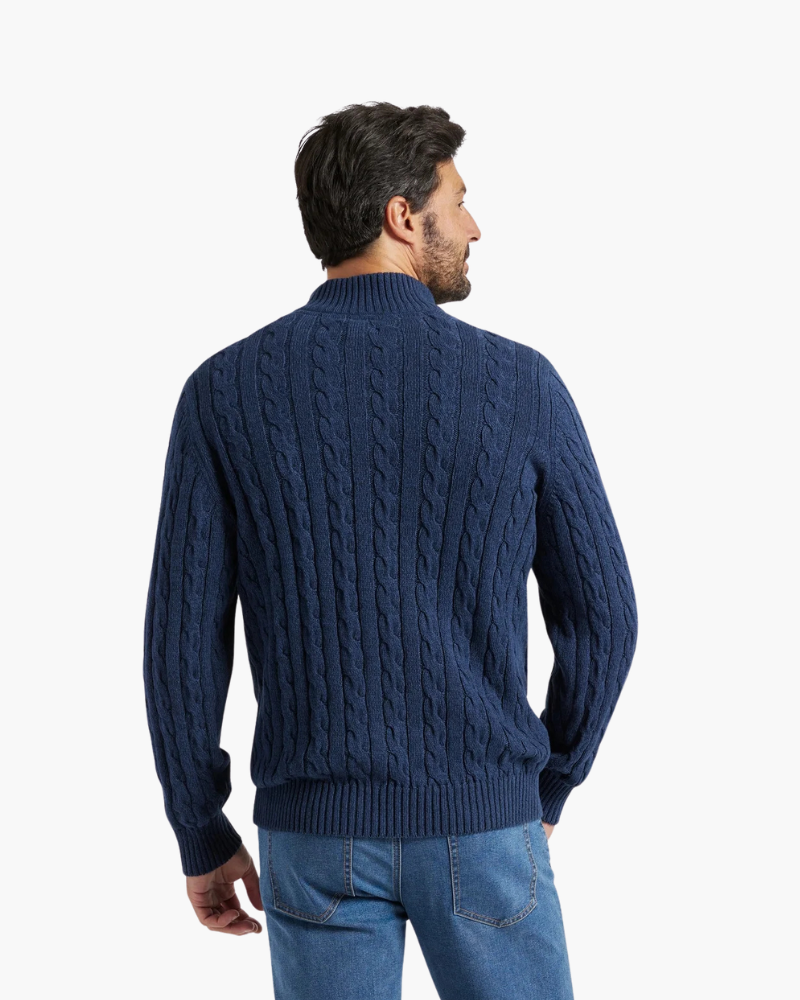 Men's Half-Zip Sweater Knitted Ribbed Pullover Classic Casual Smart-Casual Layering Everyday Warm Versatile Bramford