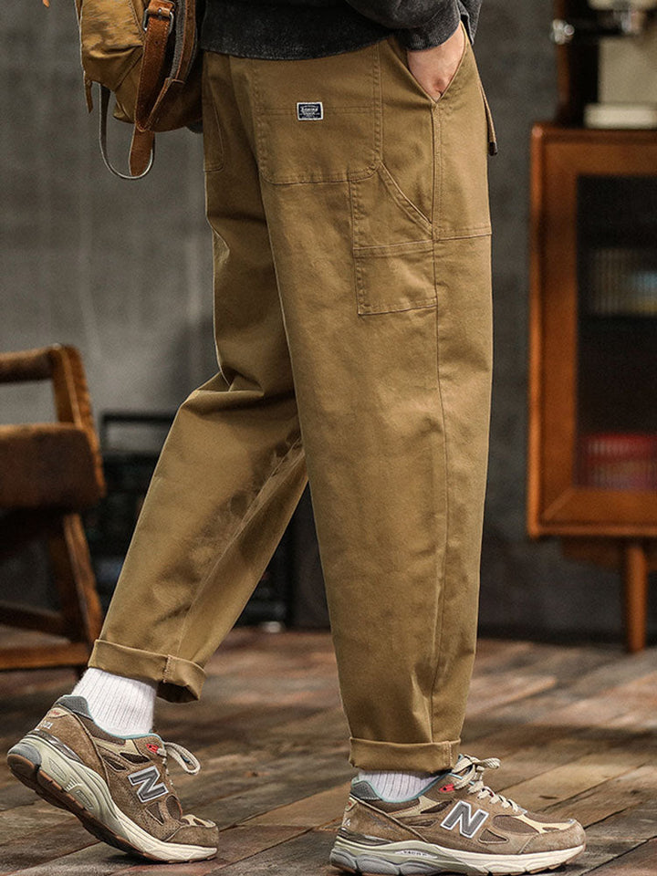 Men's Utility Trousers Vintage Multi-Pocket Cargo Straight Leg Casual Workwear Streetwear Everyday Tapered Rufus
