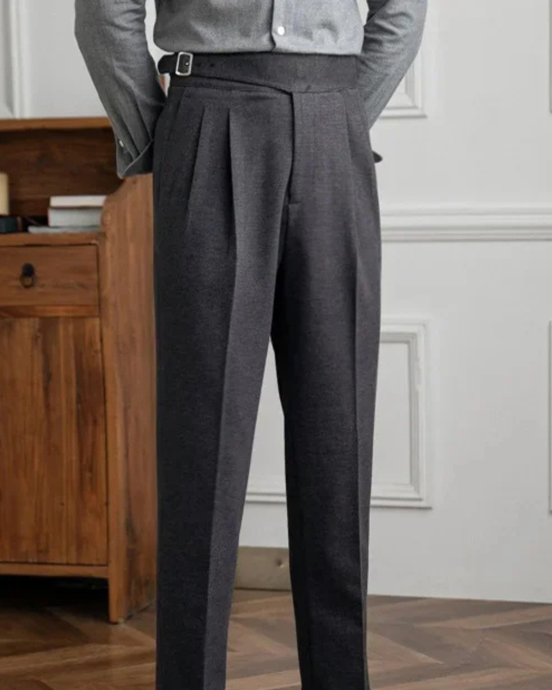 Men's Tailored Trousers Slim Fit Classic Styling Versatile Everyday Wear