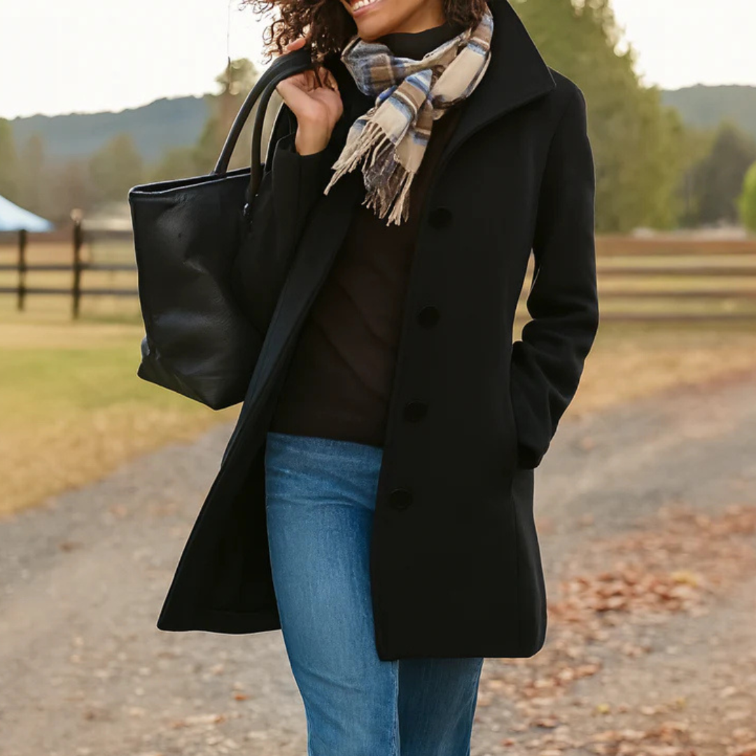 Elvianne | Premium Wool Buttoned Trench Coat