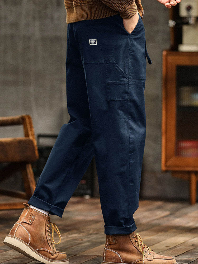 Men's Utility Trousers Vintage Multi-Pocket Cargo Straight Leg Casual Workwear Streetwear Everyday Tapered Rufus