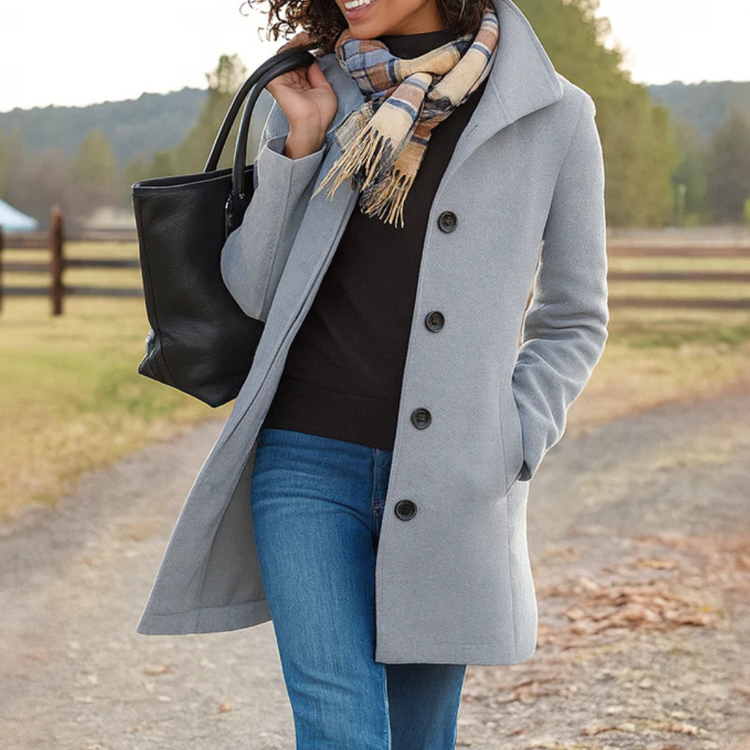 Elvianne | Premium Wool Buttoned Trench Coat