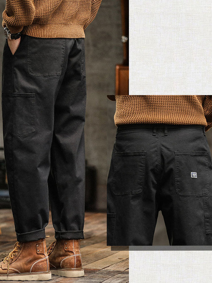 Men's Utility Trousers Vintage Multi-Pocket Cargo Straight Leg Casual Workwear Streetwear Everyday Tapered Rufus