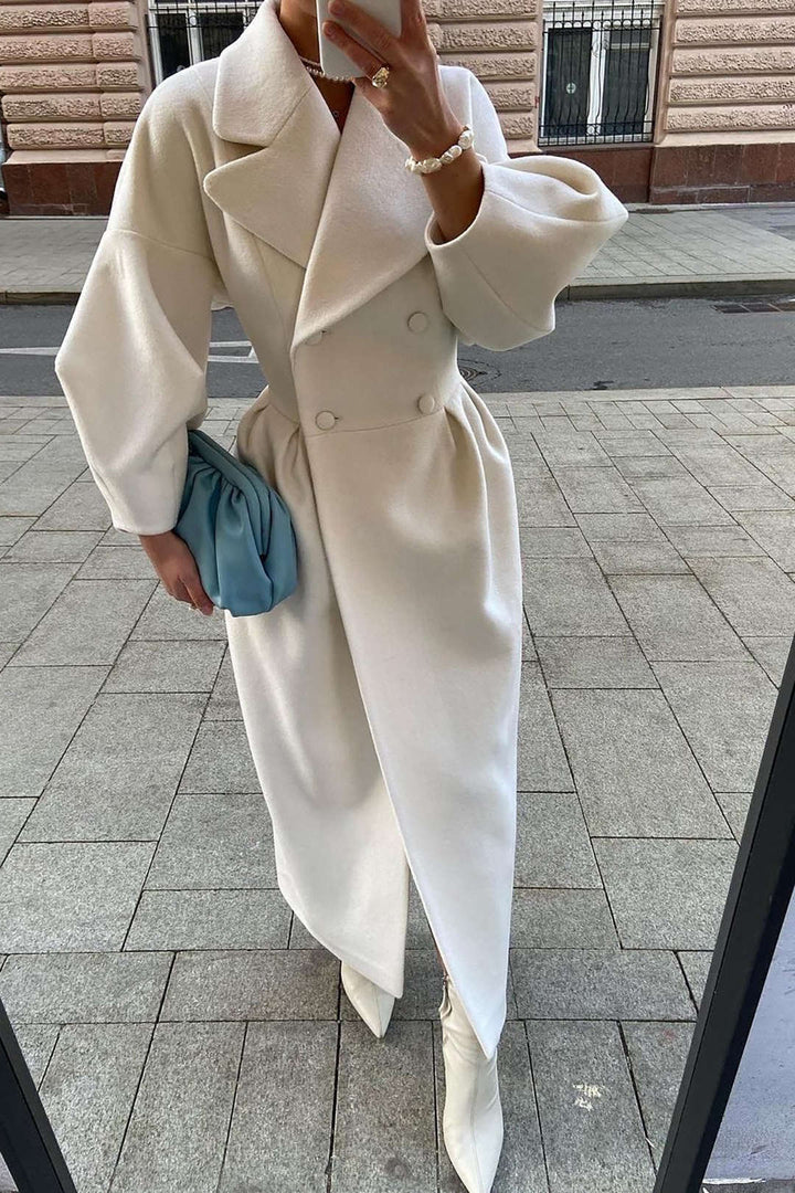 Maisey | Luxe Midi Trench Coat Featuring Double Buttons