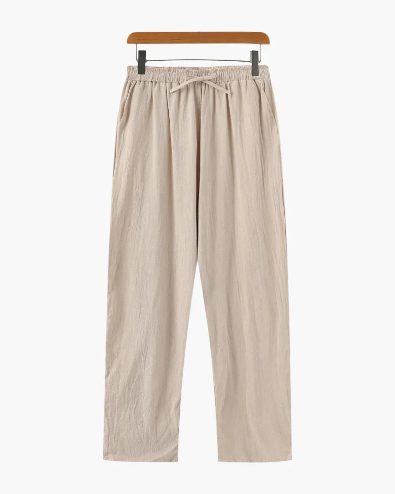 Men's Wide-Leg Trousers High-Waisted Chic Casual Everyday Summer