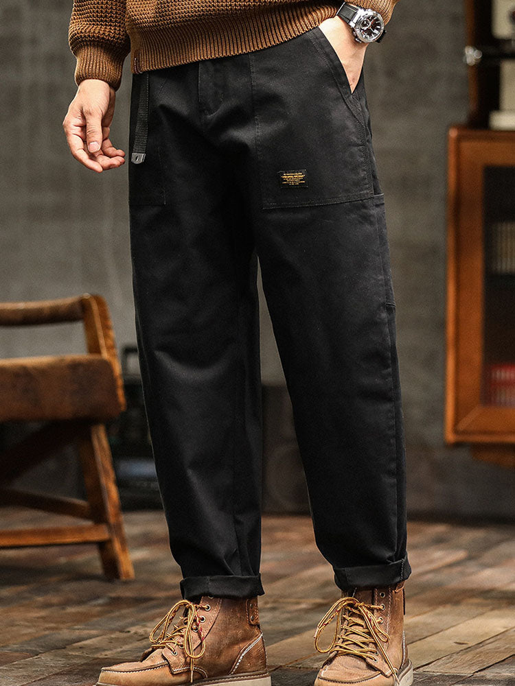 Men's Utility Trousers Vintage Multi-Pocket Cargo Straight Leg Casual Workwear Streetwear Everyday Tapered Rufus