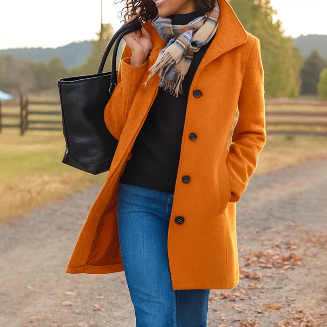 Elvianne | Premium Wool Buttoned Trench Coat