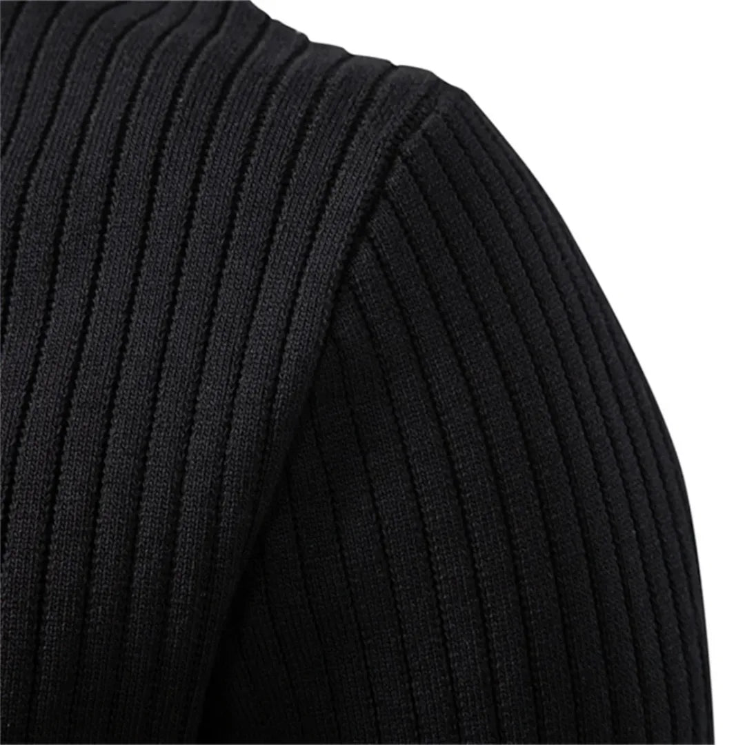 Men's Casual Knit Sweater Round Neck Button Closure Everyday Wear