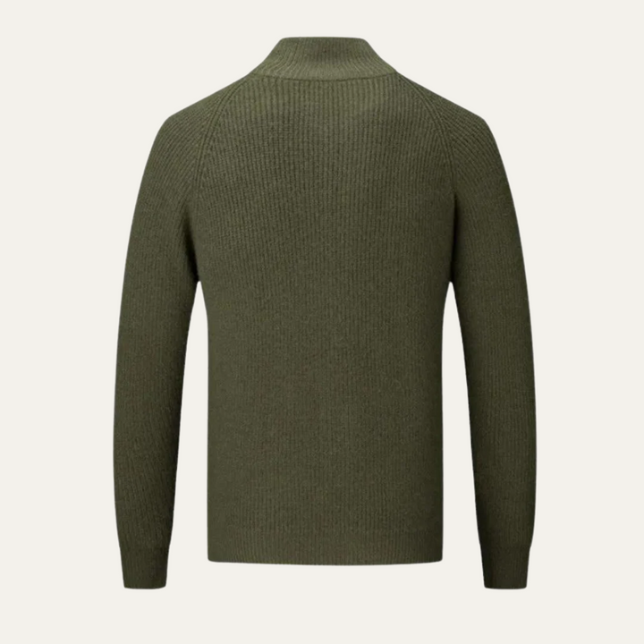 Men's Merino Wool Cardigan Zip-Up Knitted Ribbed Layering Casual Smart-Casual Everyday Warm Soft Versatile Thurloe