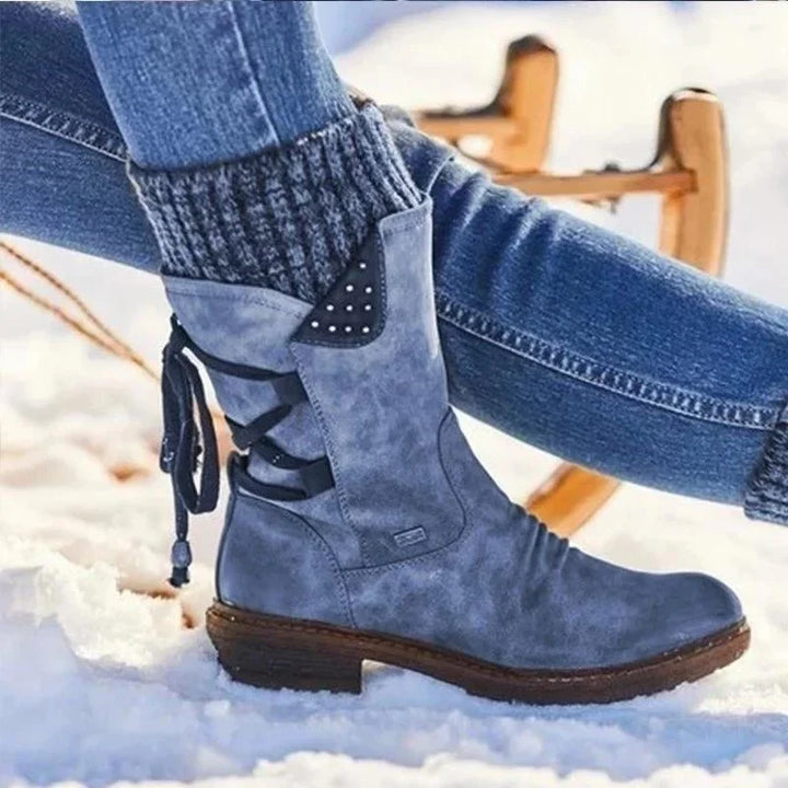Julia | Women's Knit-Cuff Lace-Back Winter Boot