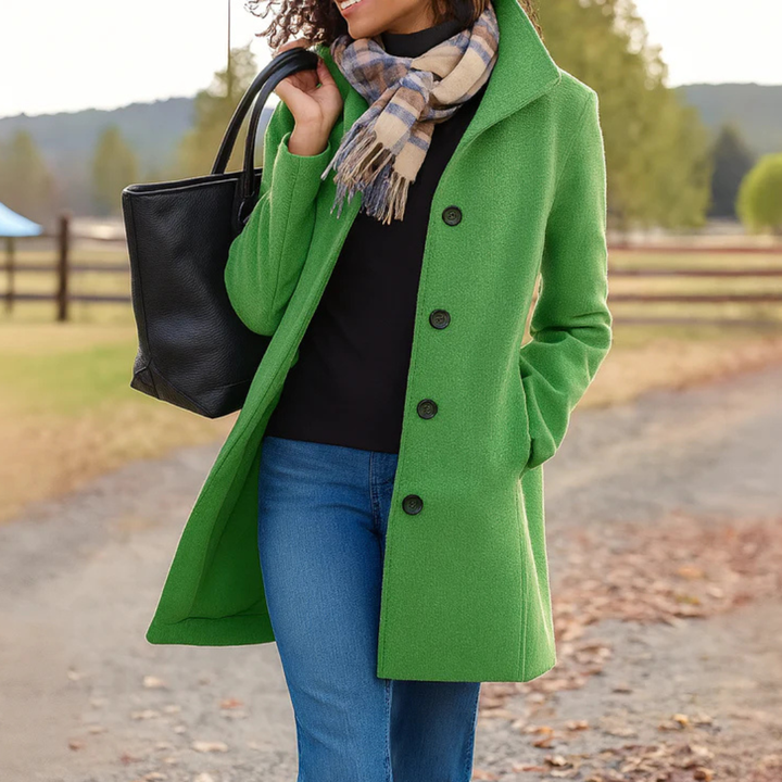 Elvianne | Premium Wool Buttoned Trench Coat