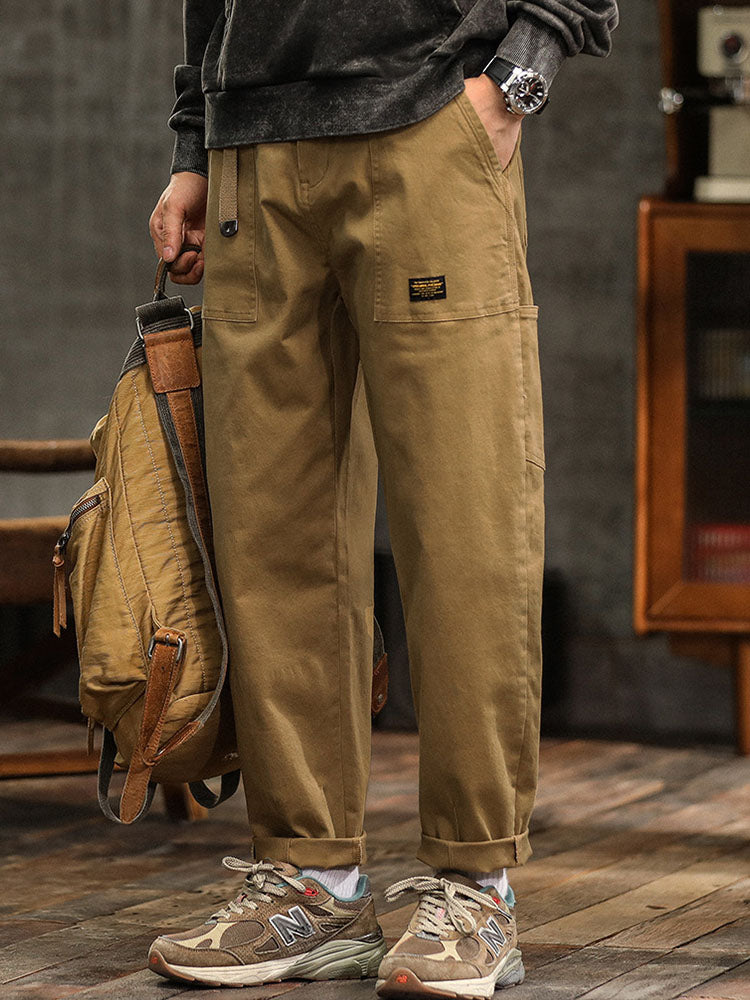 Men's Utility Trousers Vintage Multi-Pocket Cargo Straight Leg Casual Workwear Streetwear Everyday Tapered Rufus