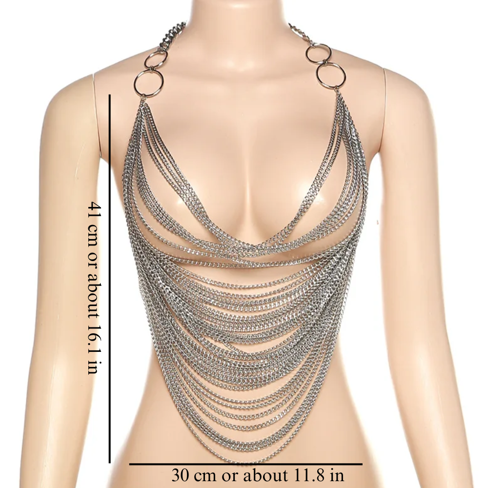METAL CHAIN HALTER TOP (ADJUSTABLE)