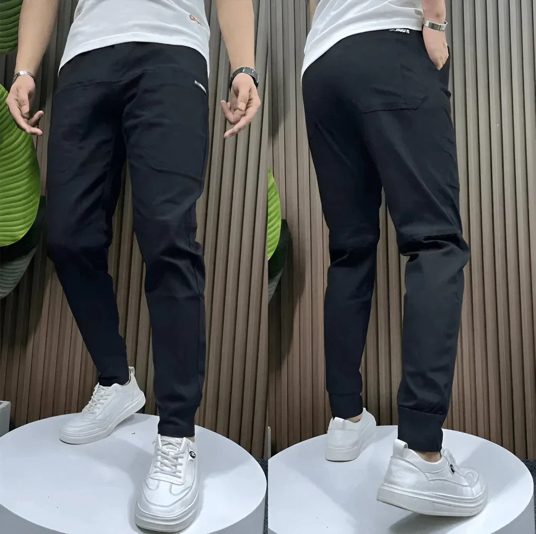 Men's Cargo Joggers Stretch Slim Fit Multi-Pocket Tapered Elastic Cuff Drawstring Casual Streetwear Everyday Gage