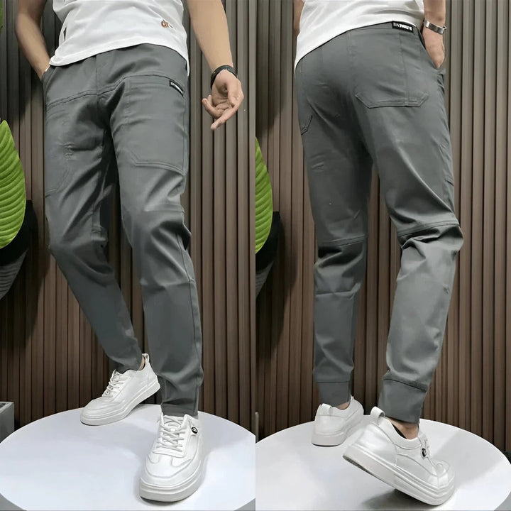 Men's Cargo Joggers Stretch Slim Fit Multi-Pocket Tapered Elastic Cuff Drawstring Casual Streetwear Everyday Gage