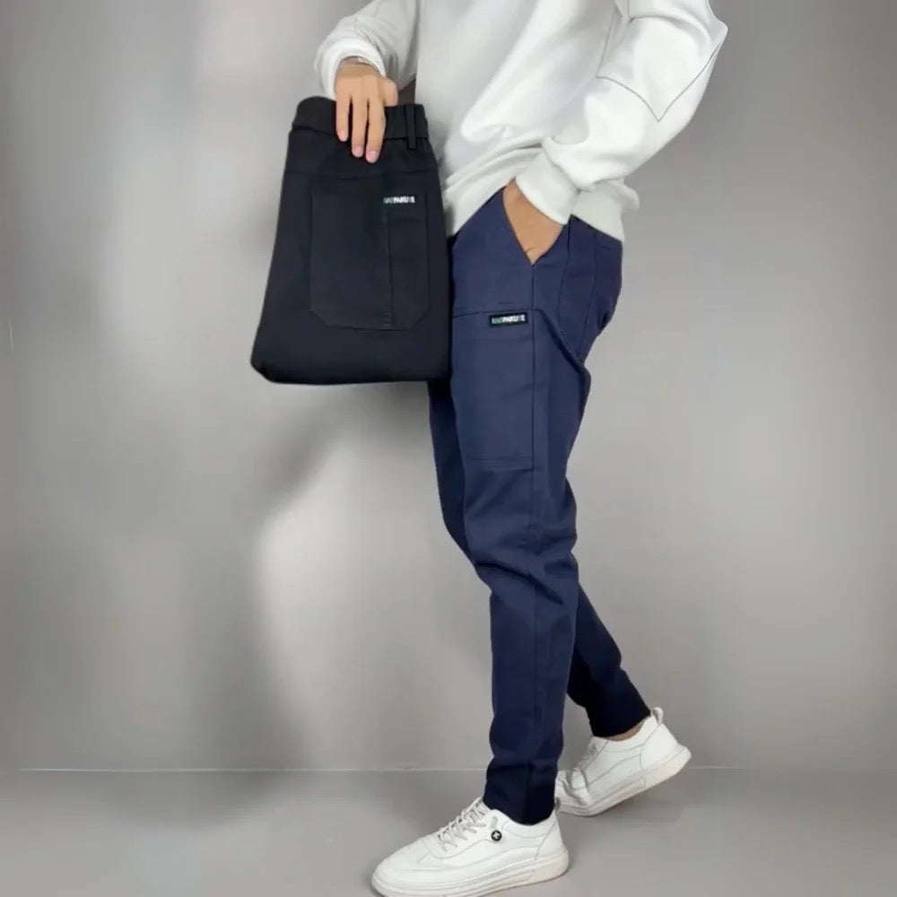 Men's Cargo Joggers Stretch Slim Fit Multi-Pocket Tapered Elastic Cuff Drawstring Casual Streetwear Everyday Gage