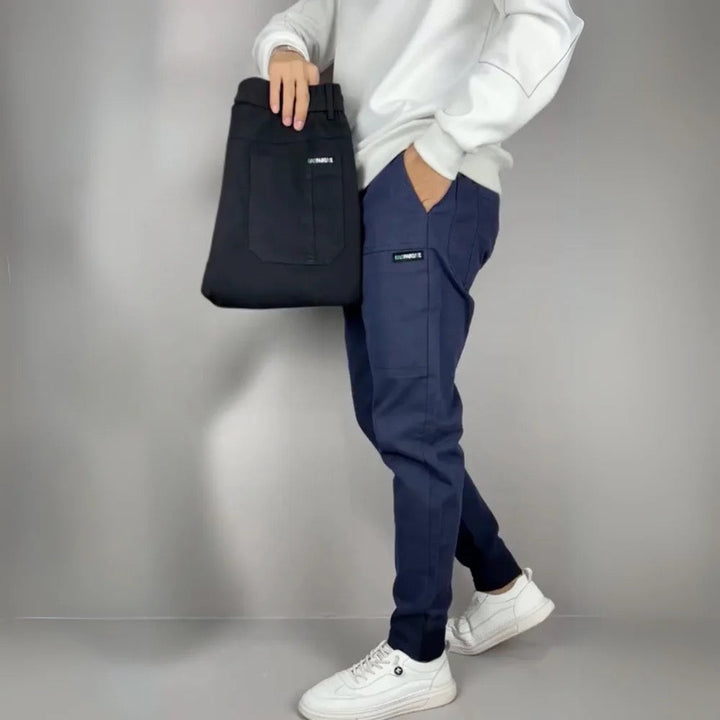 Men's Cargo Joggers Stretch Slim Fit Multi-Pocket Tapered Elastic Cuff Drawstring Casual Streetwear Everyday Gage