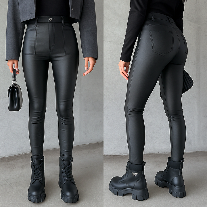 Danique | Chic Faux Leather Trousers