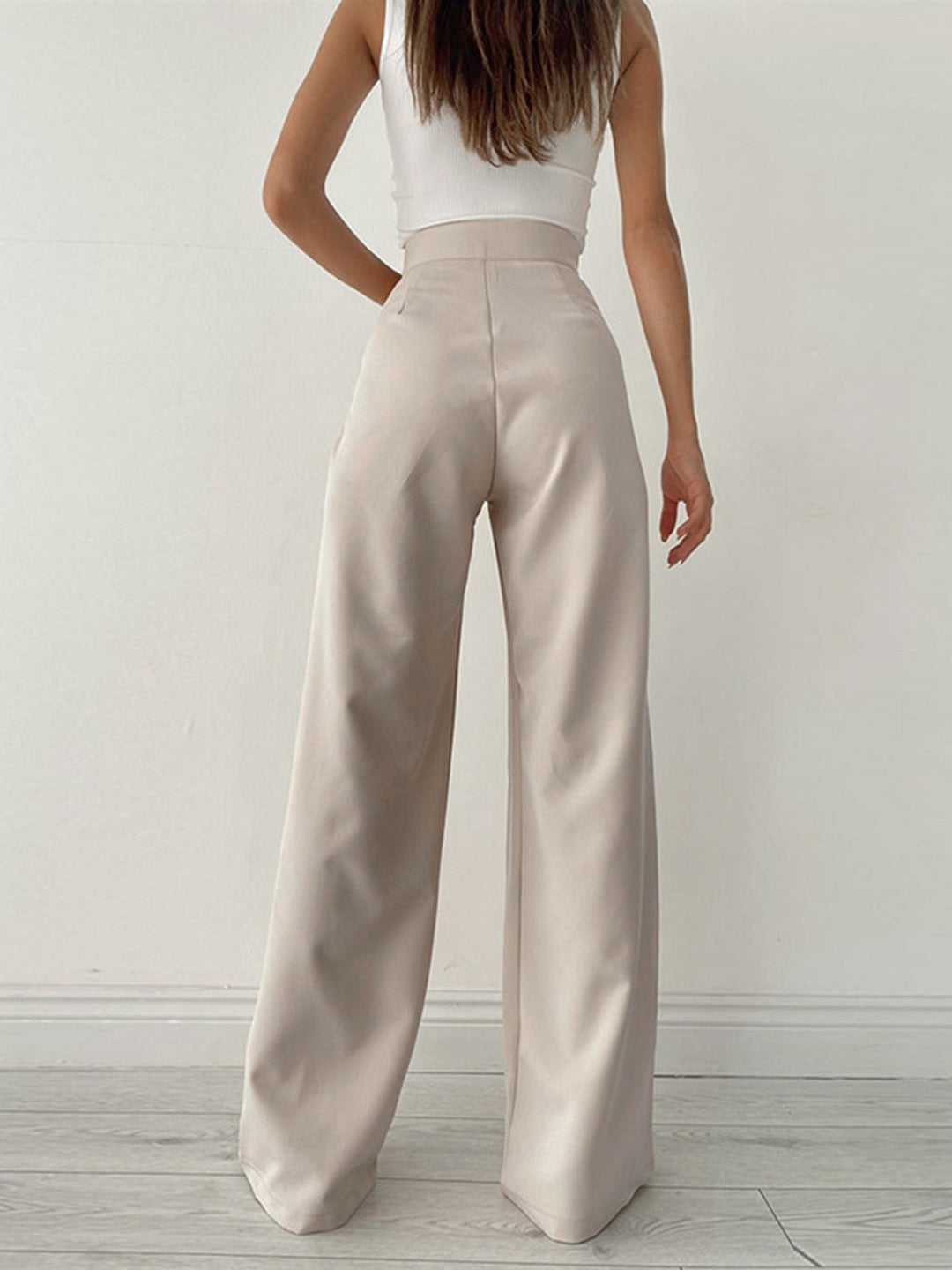 Lumi | High-Waisted Wide-Leg Trousers with Bow Detail
