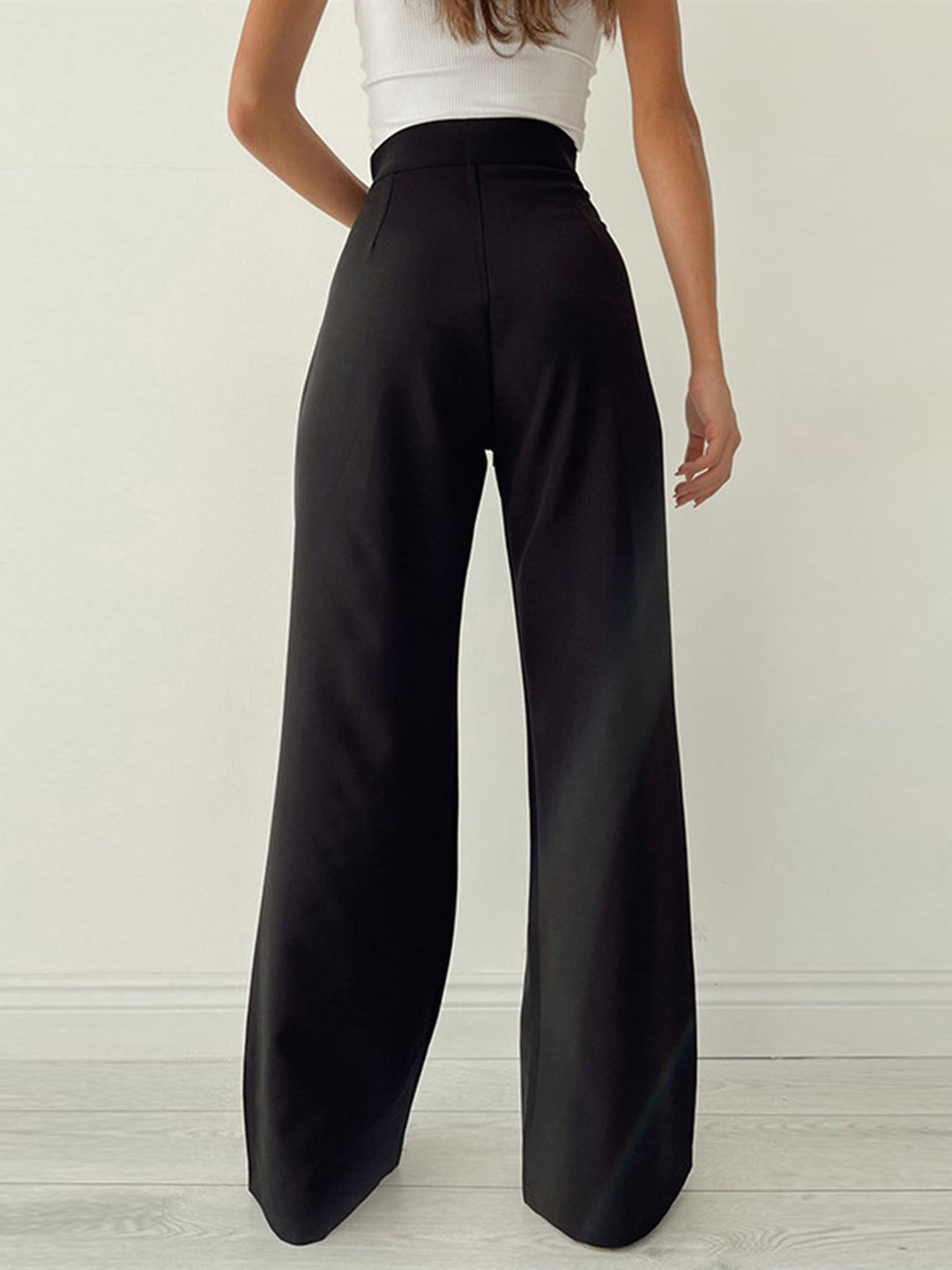 Lumi | High-Waisted Wide-Leg Trousers with Bow Detail