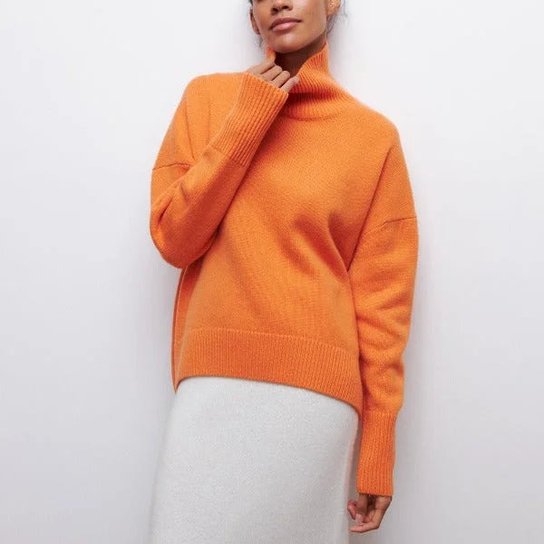Women's Winter Knitted Roll Neck Sweater – BN