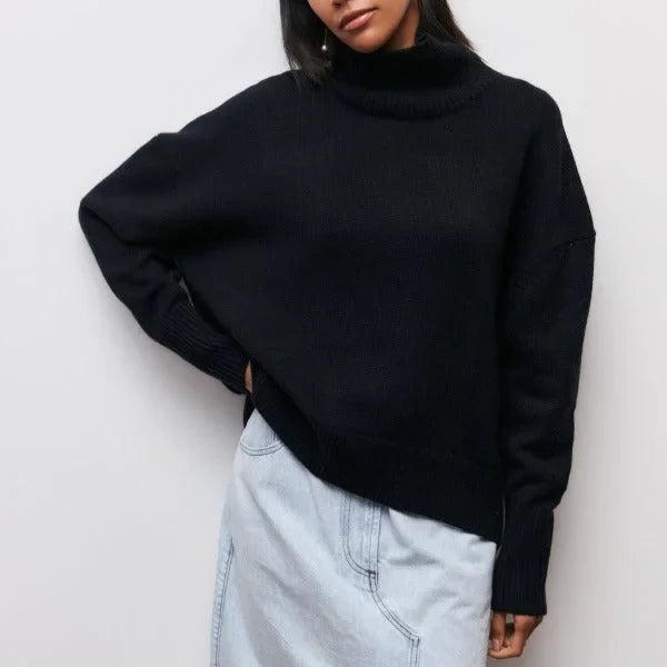 Women's Winter Knitted Roll Neck Sweater – BN