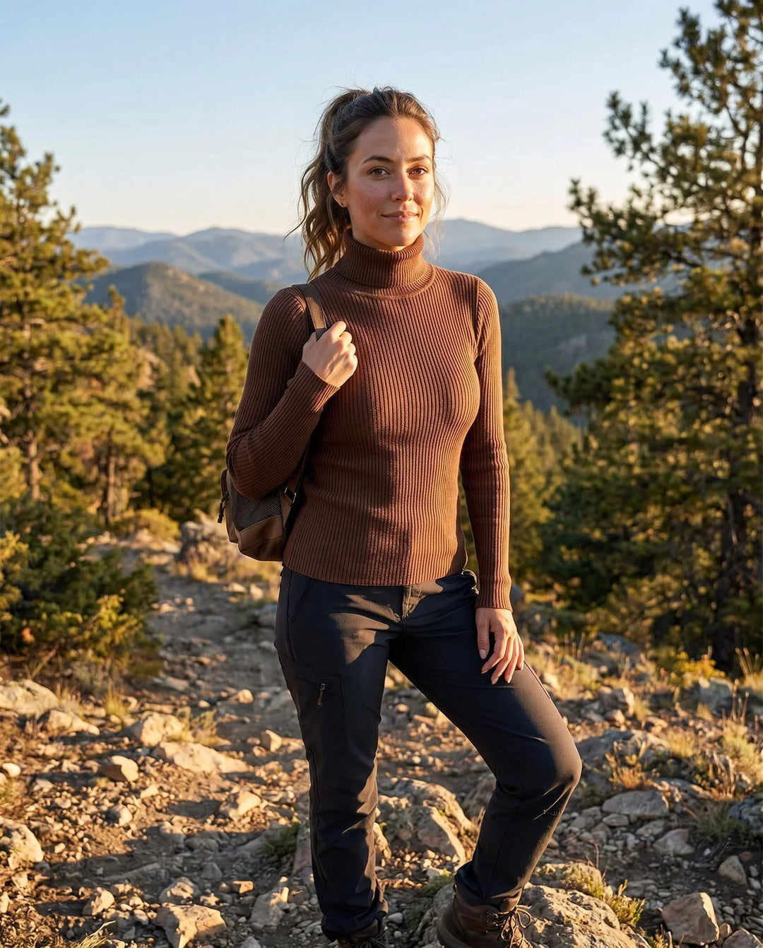 Women's Ribbed Lightweight Knit Turtleneck – Perfect for the Office – BN