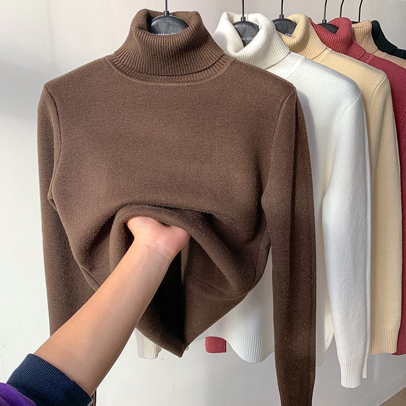 Women's Winter Fleece-Lined Turtleneck Sweater – BN